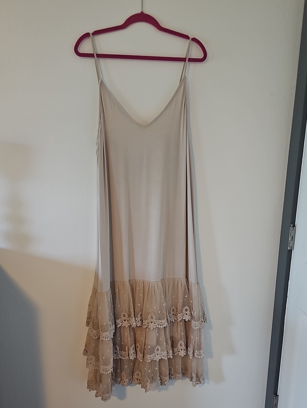 ●●MISS ROSE SISTER VIOLET BLUSH MAXI LACE SLIP DRESS NWT S.L●●